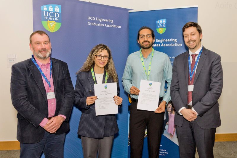 Photo Saba and Milad receiving the Aoife Carney Memorial Award